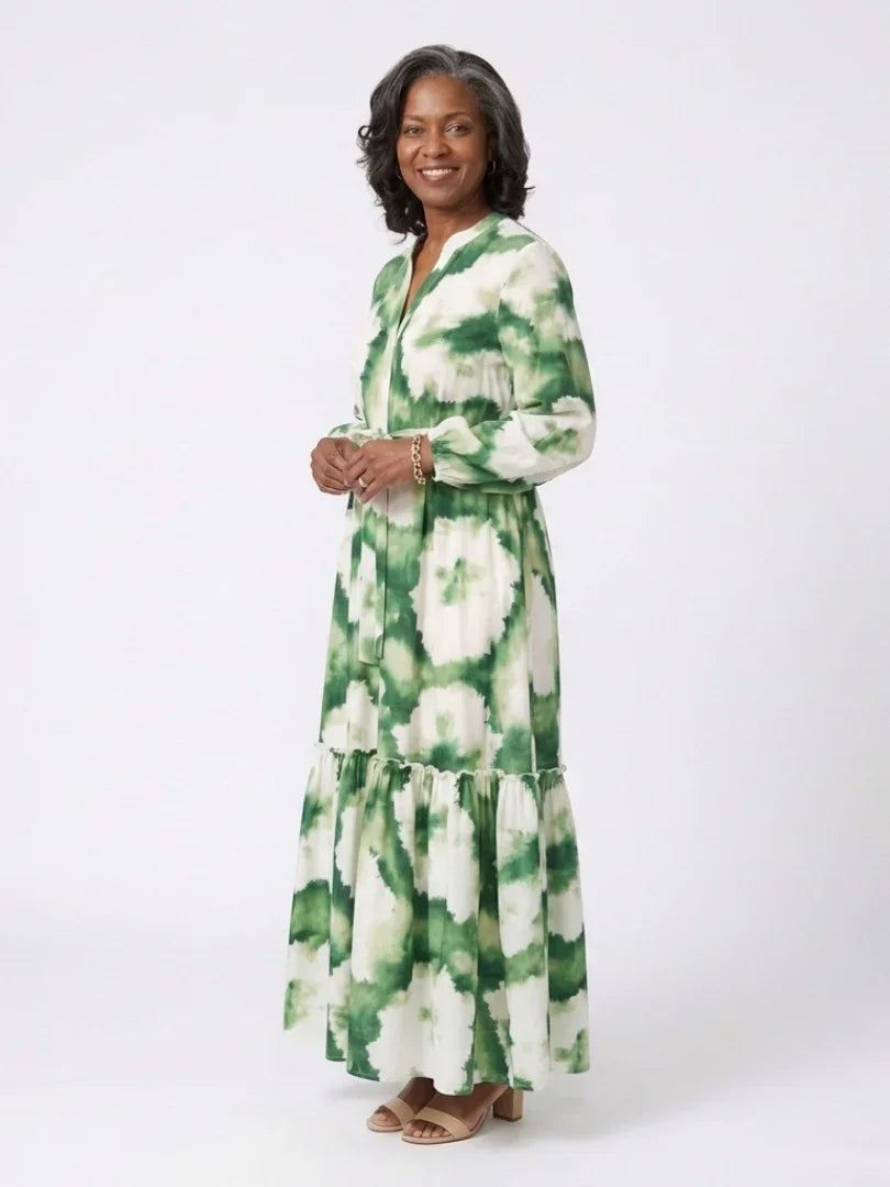 Marilena | Tiered Long Sleeve Maxi Dress view 3