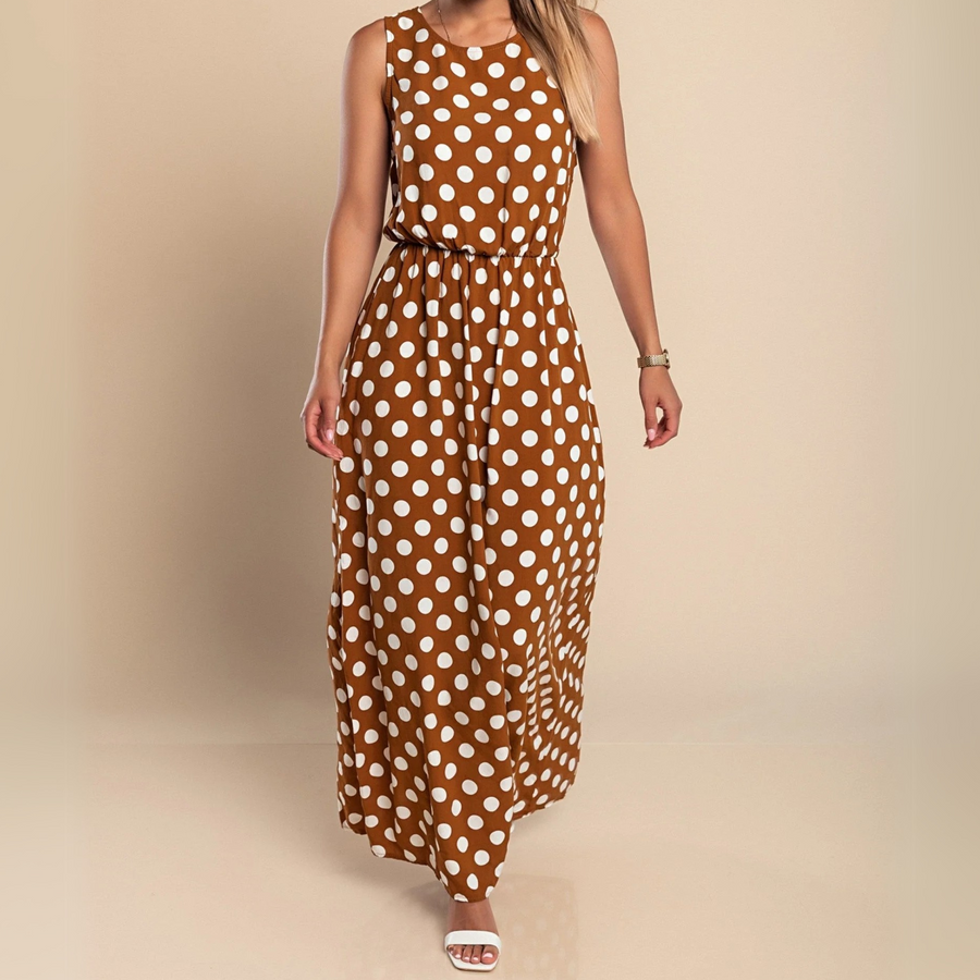 Catriona | Lightweight Polka Dot Maxi Dress view 1