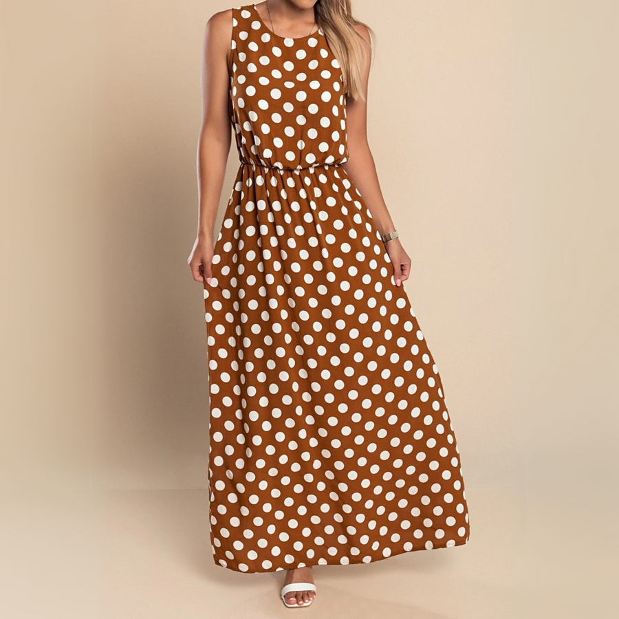 Catriona | Lightweight Polka Dot Maxi Dress view 2