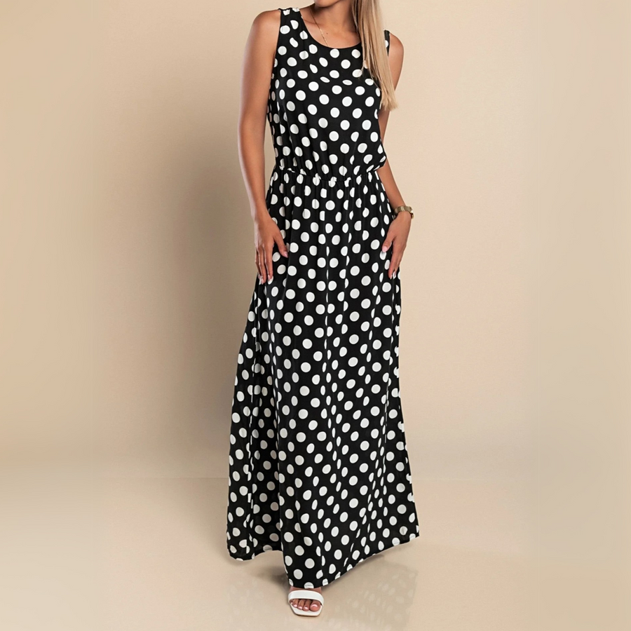 Catriona | Lightweight Polka Dot Maxi Dress view 3