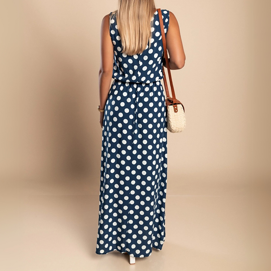 Catriona | Lightweight Polka Dot Maxi Dress view 5