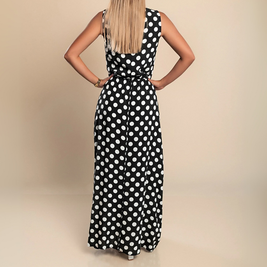 Catriona | Lightweight Polka Dot Maxi Dress view 6