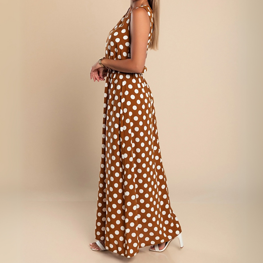 Catriona | Lightweight Polka Dot Maxi Dress view 8