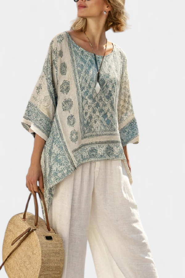 Xanthe | Printed Blouse & Pants Set
