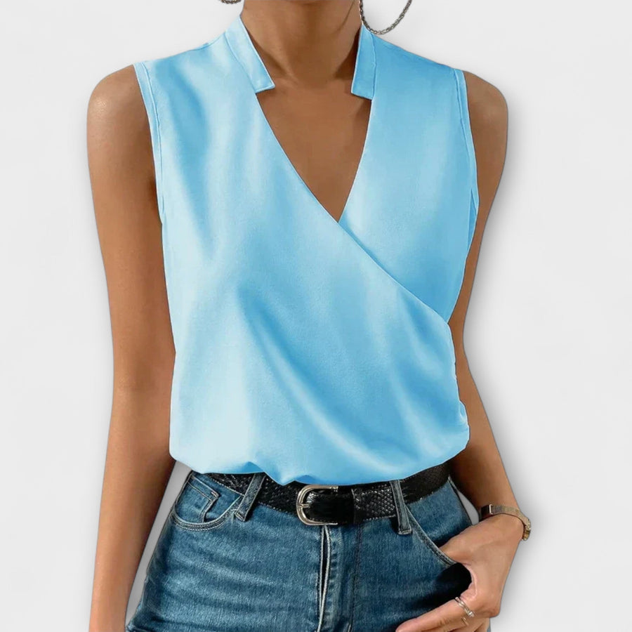 Bettina | Sleeveless Wrap Blouse view 2