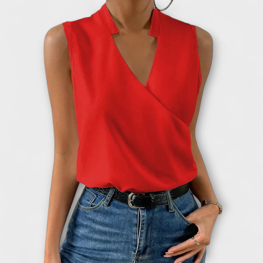 Bettina | Sleeveless Wrap Blouse view 4
