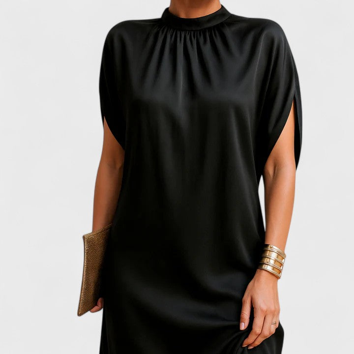 Alora | Elegant V-NeckMidi Dress view 2