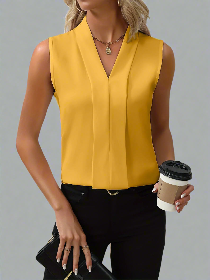 Cora | Elegant V-Neck Sleeveless Top view 3
