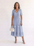 Clementine | Striped Tiered Midi Dress