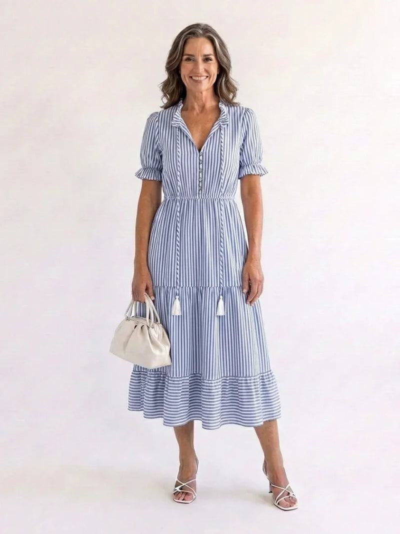 Clementine | Striped Tiered Midi Dress
