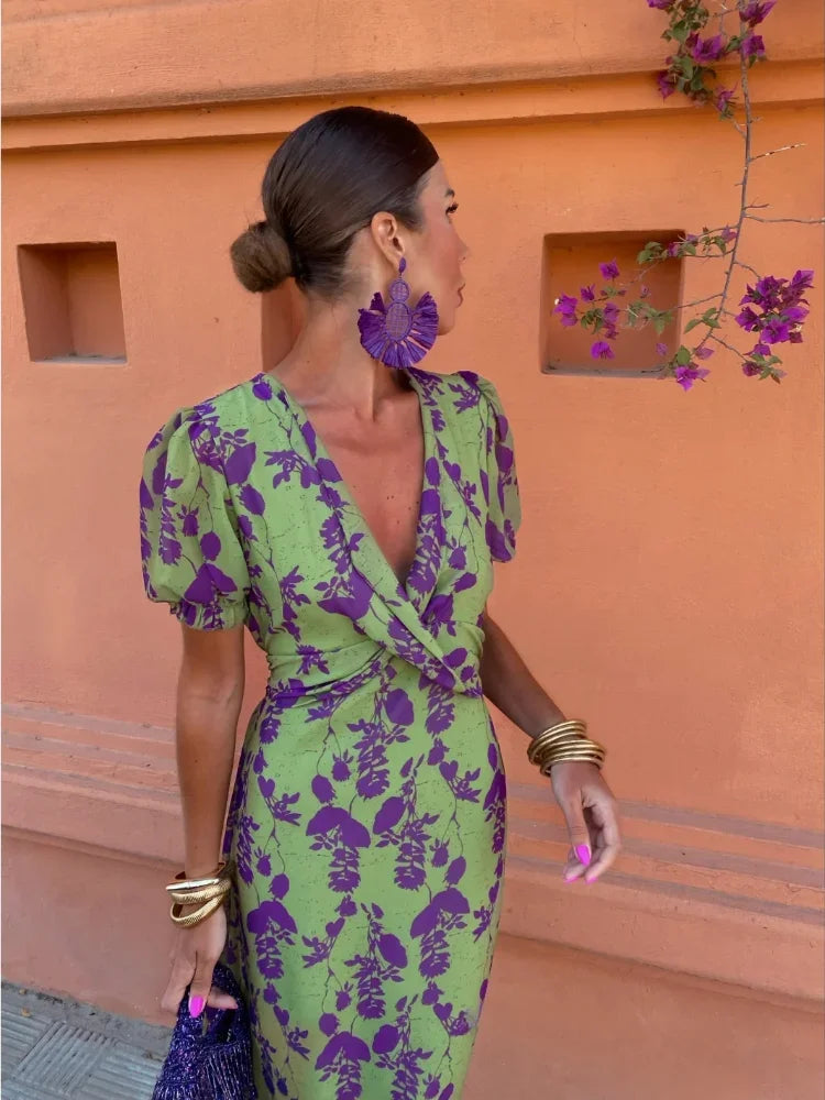 Cecelia | Elegant Flowing Midi Dress view 2