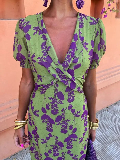 Cecelia | Elegant Flowing Midi Dress view 3