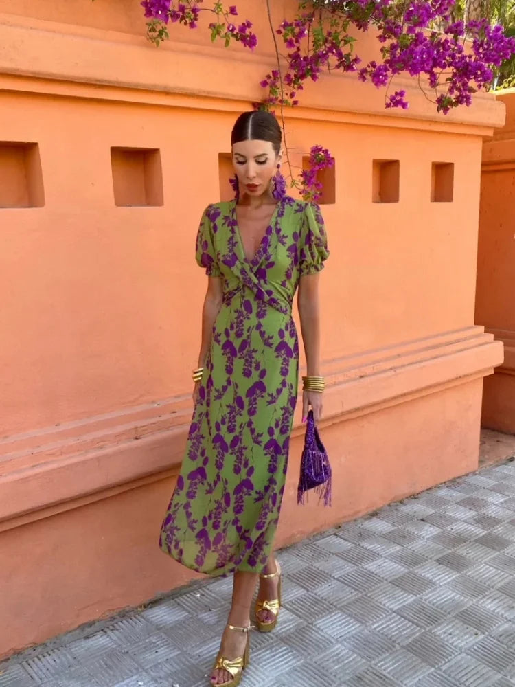 Cecelia | Elegant Flowing Midi Dress view 5