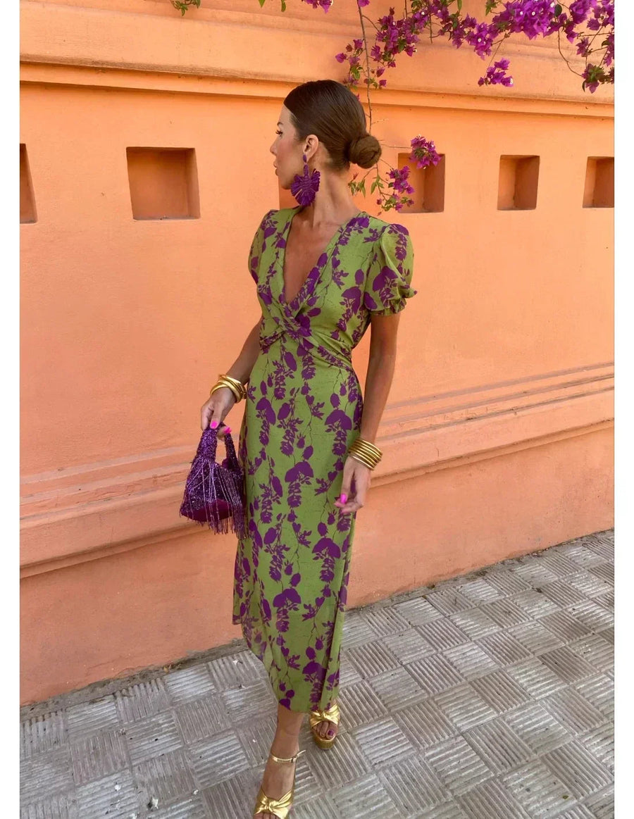 Cecelia | Elegant Flowing Midi Dress view 6
