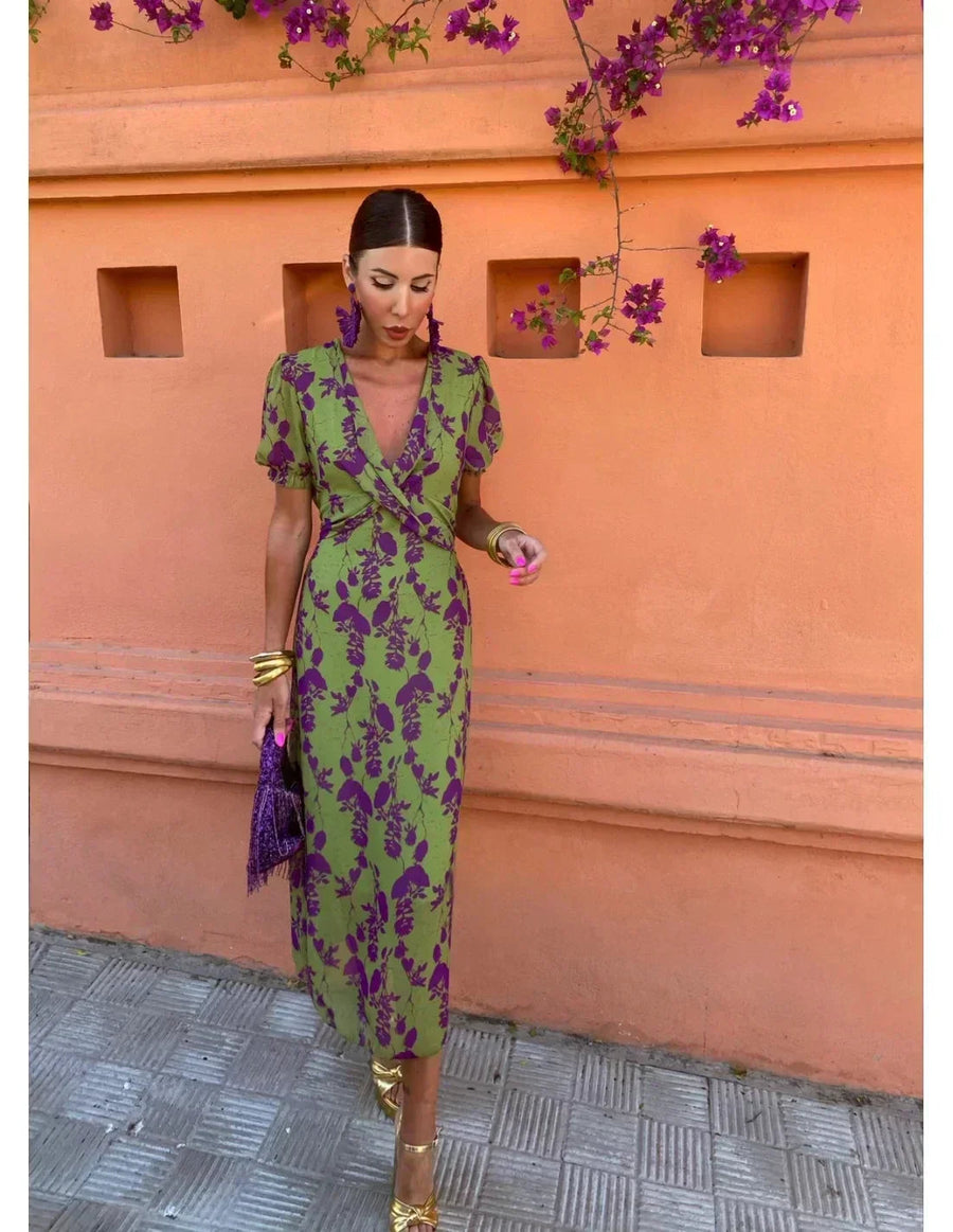 Cecelia | Elegant Flowing Midi Dress view 7