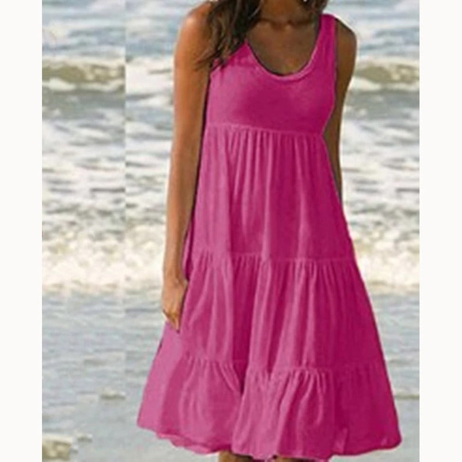 Elsie | Women's Lightweight Tiered Midi Dress view 9