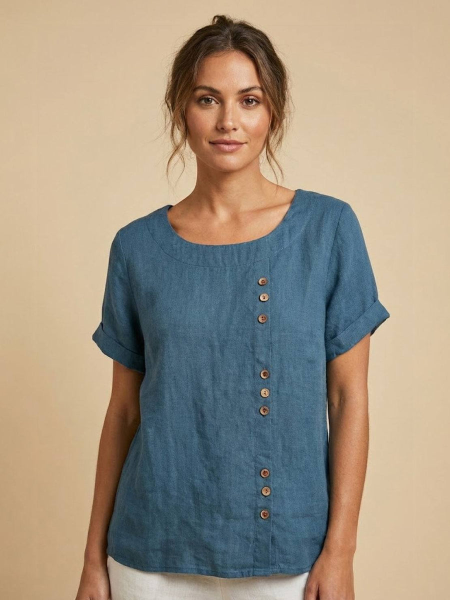 Celeste |  Linen Blend Casual Top view 2