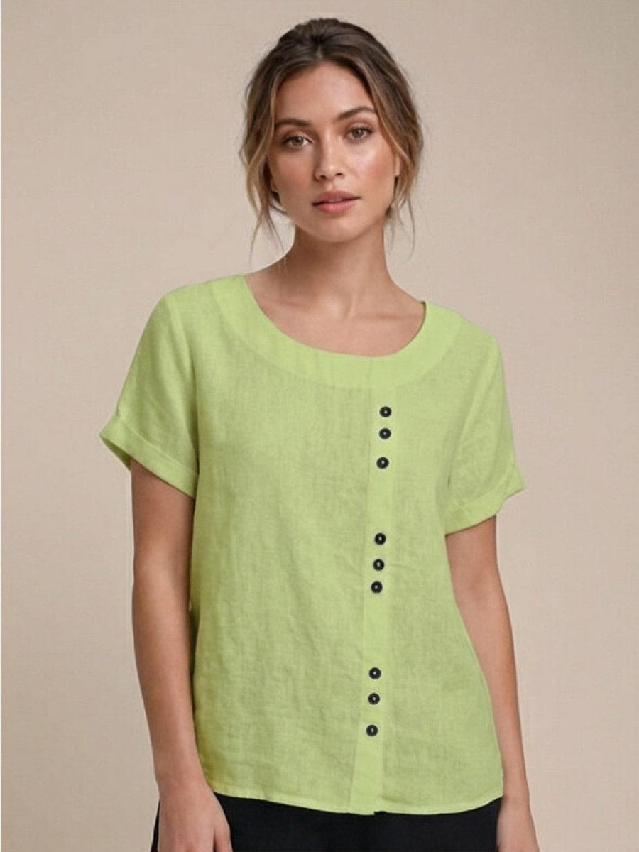 Celeste |  Linen Blend Casual Top view 12