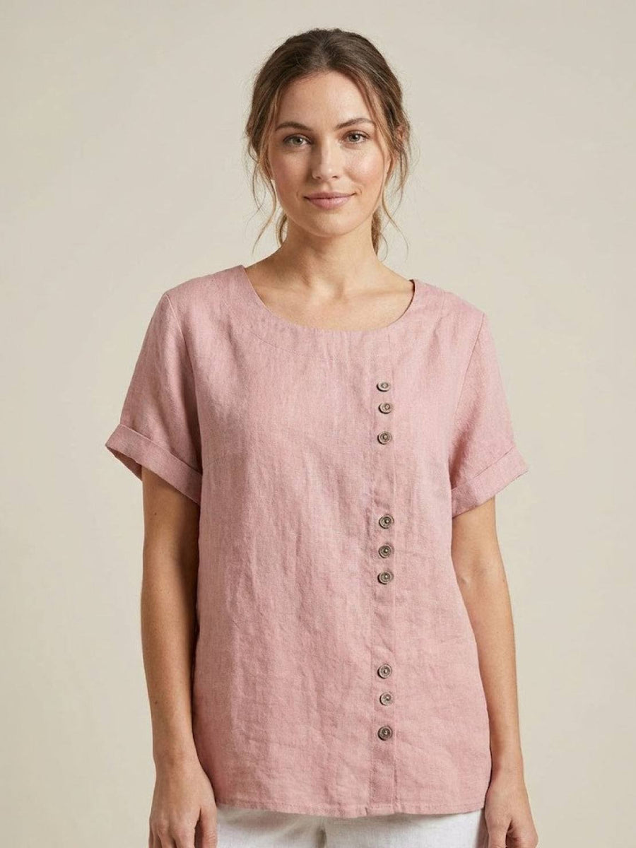Celeste |  Linen Blend Casual Top view 5