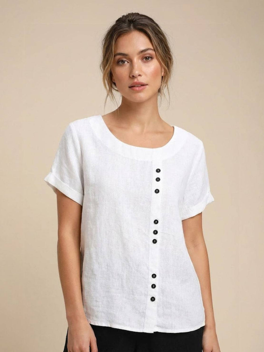 Celeste |  Linen Blend Casual Top view 6