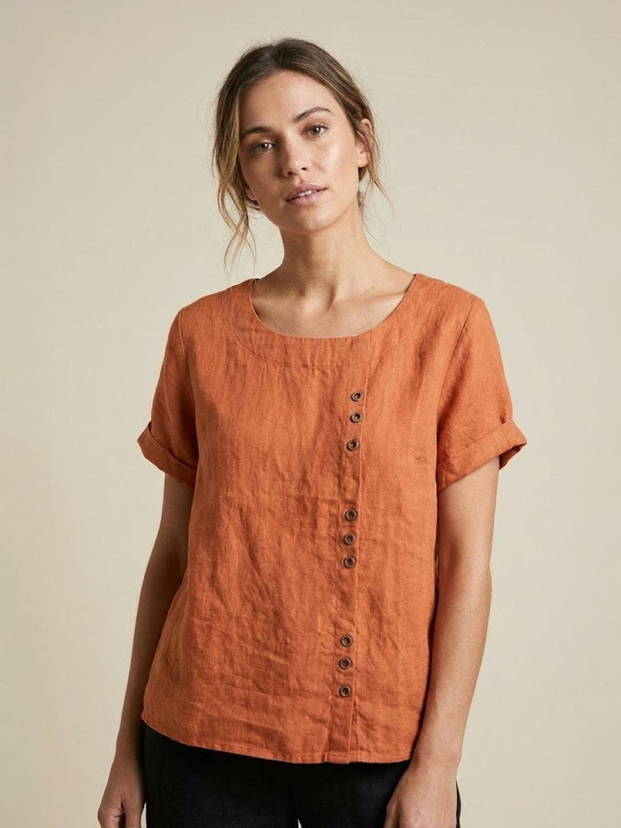 Celeste |  Linen Blend Casual Top view 7