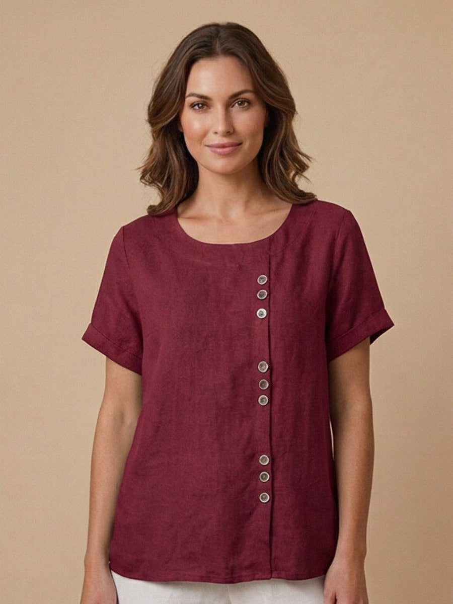 Celeste |  Linen Blend Casual Top view 8