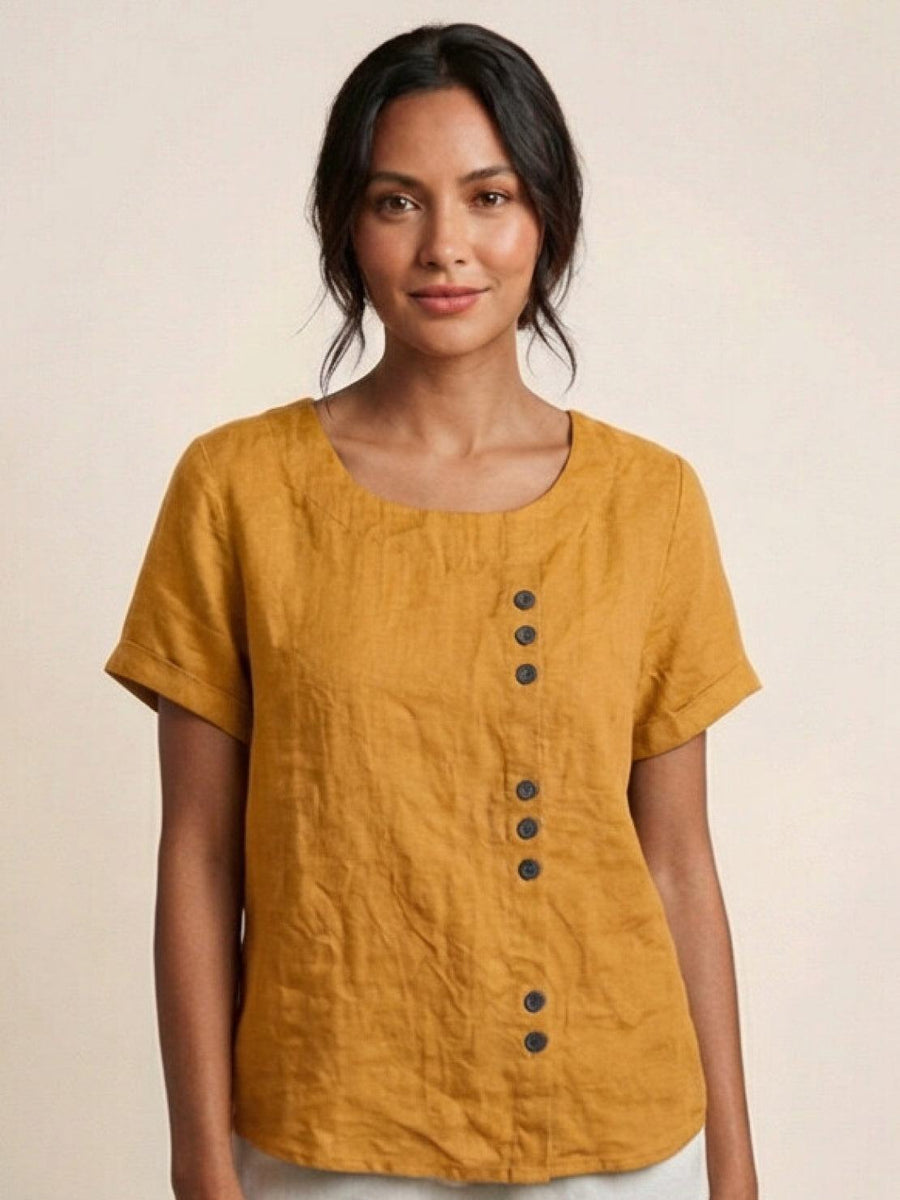 Celeste |  Linen Blend Casual Top view 9