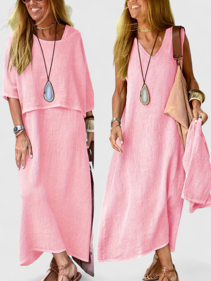 Bethany | Women's Linen Two-Piece Maxi Dress Set view 5