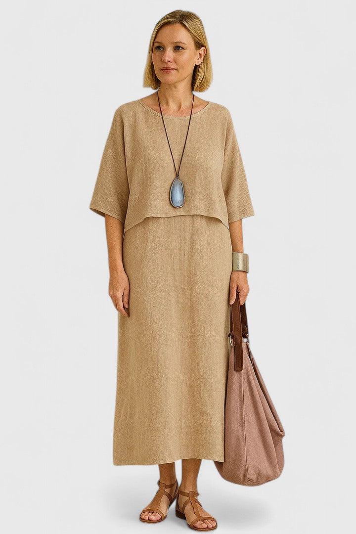 Bethany | Women's Linen Two-Piece Maxi Dress Set view 6