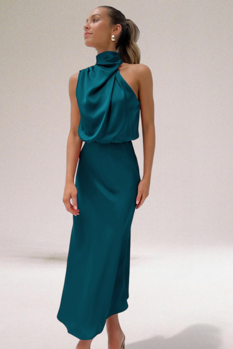 Cosette | Luminous Maxi Halter Neck Dress view 2