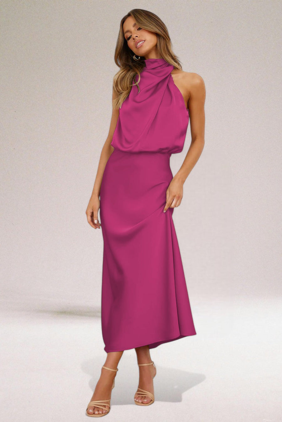 Cosette | Luminous Maxi Halter Neck Dress view 5