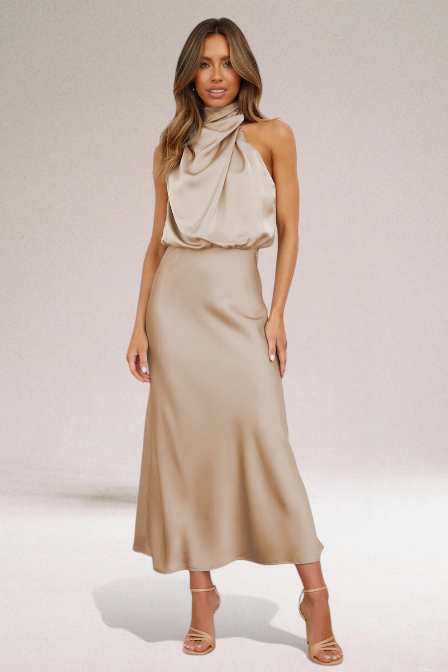 Cosette | Luminous Maxi Halter Neck Dress view 7
