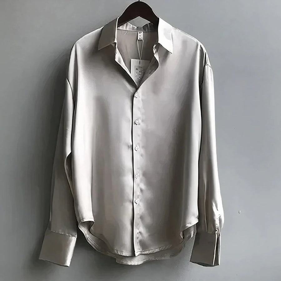 Madeline |  Luminous Satin Blouse view 4