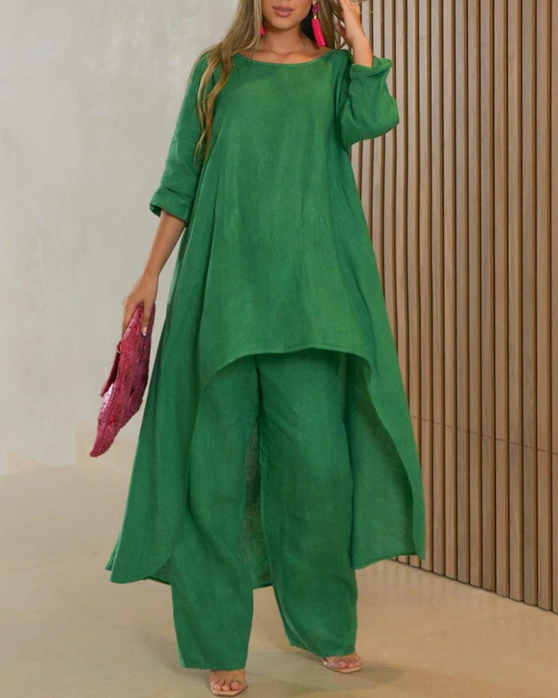 Anna |  Natural Linen Two-Piece Set view 8