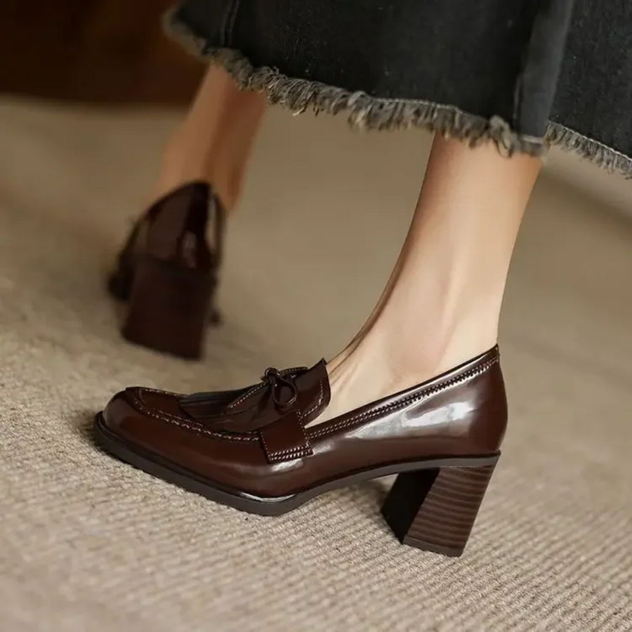 Wren | Elegant Block Heel Loafers view 7