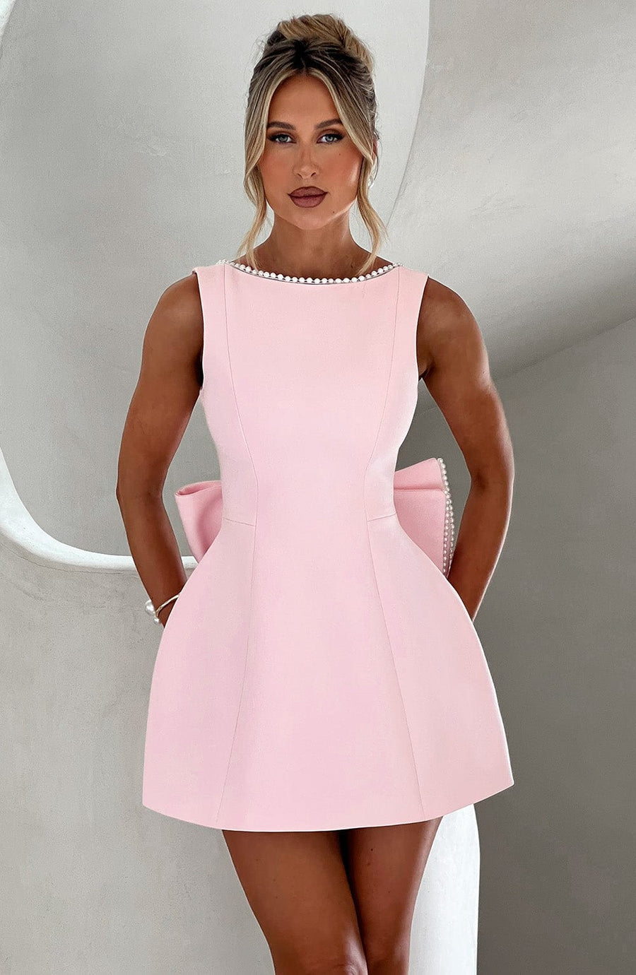 Winnifred | Pearl-Trimmed Mini Dress view 1