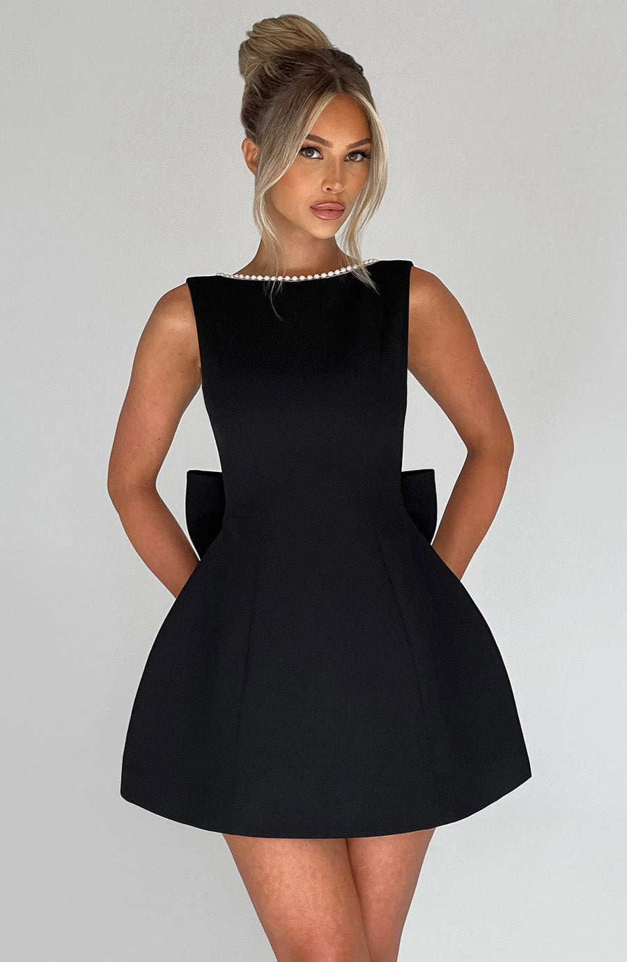 Winnifred | Pearl-Trimmed Mini Dress view 2