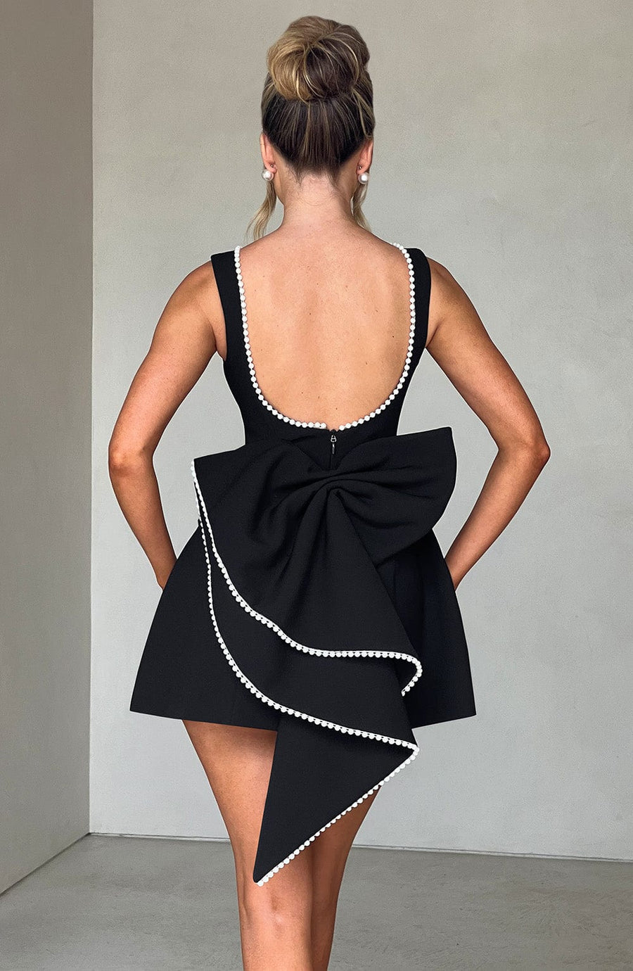 Winnifred | Pearl-Trimmed Mini Dress view 7