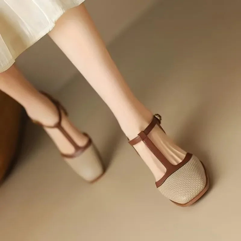 Adeline | Orthopedic T-Strap Block Heel Pumps view 6
