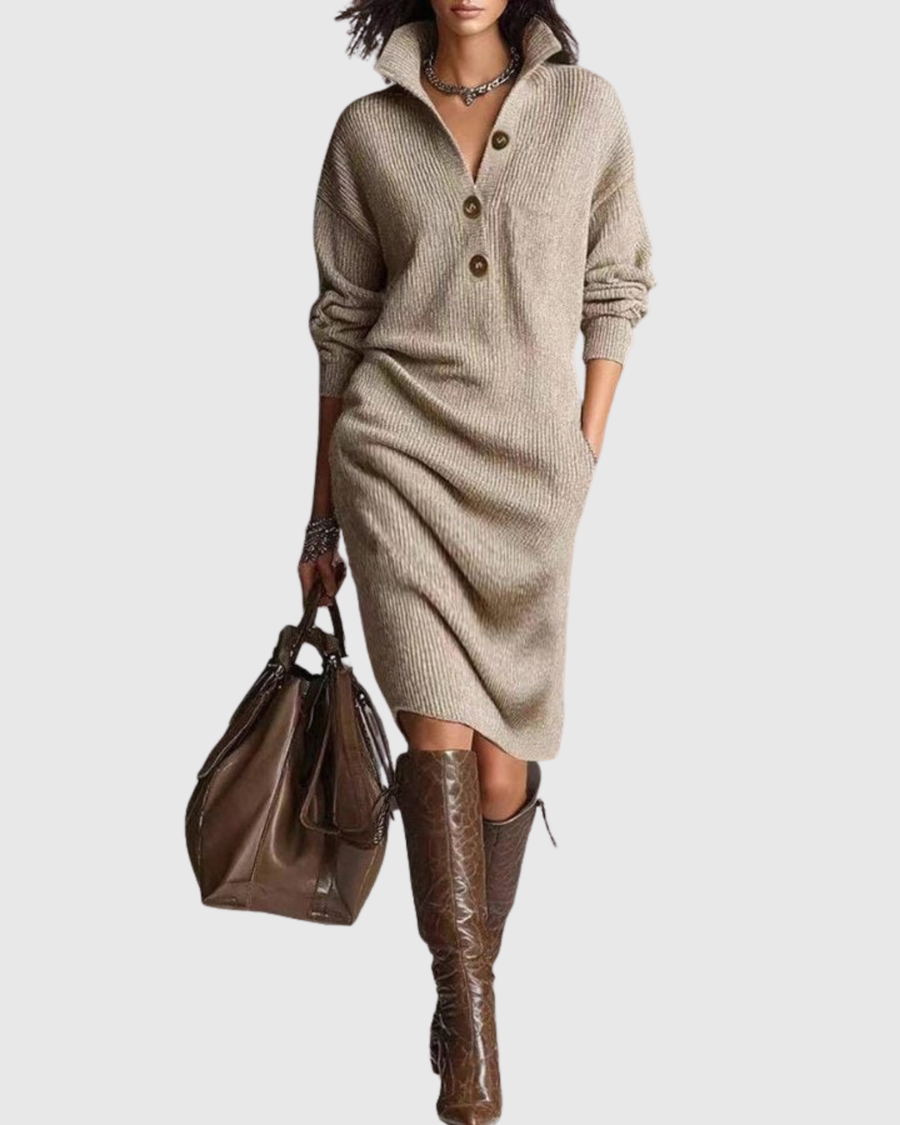 Effie | Pure Wool Midi Dress view 2