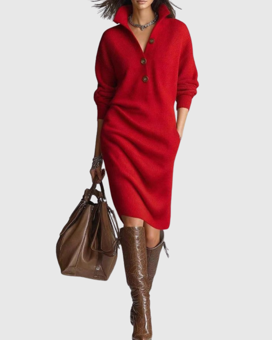 Effie | Pure Wool Midi Dress view 3