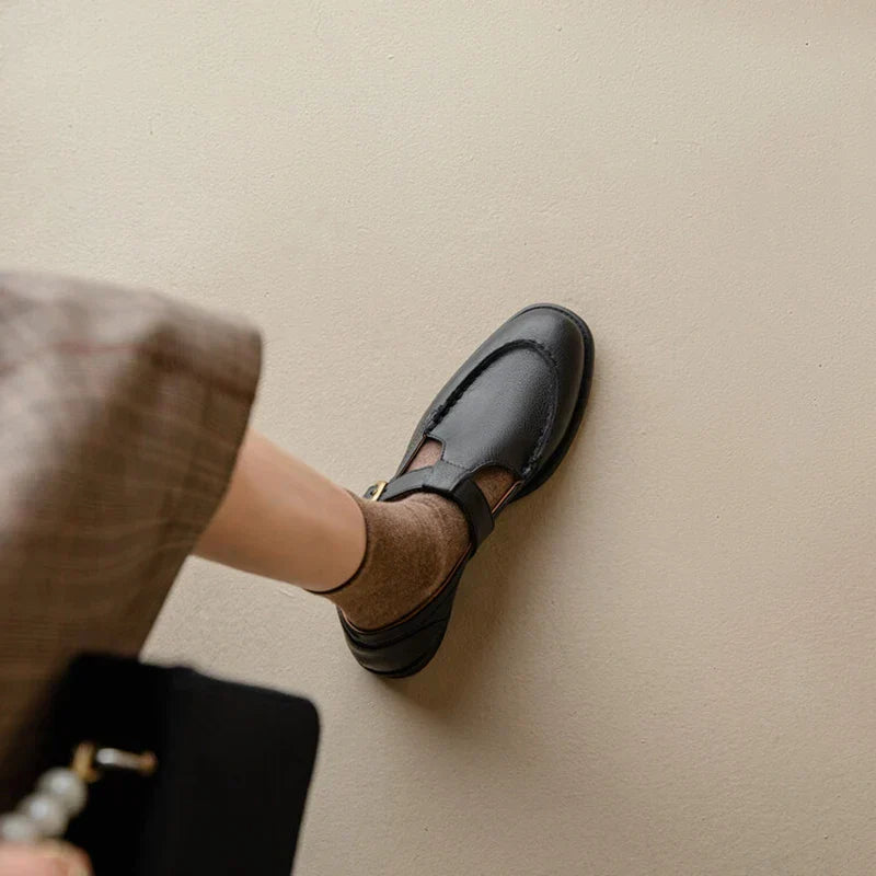 Briony | Retro Leather Orthopedic Mary Jane Shoes view 3