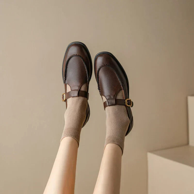 Briony | Retro Leather Orthopedic Mary Jane Shoes view 4