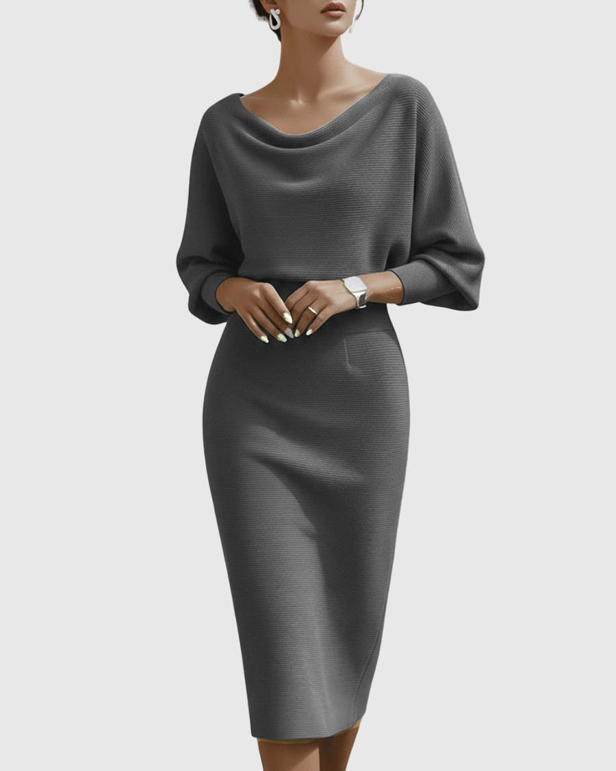 Annabelle | Ribbed Knit Midi Dress view 2