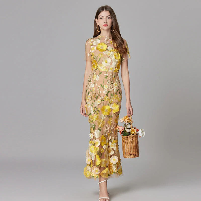 Taylor | Sheer Mesh Maxi Dress view 1