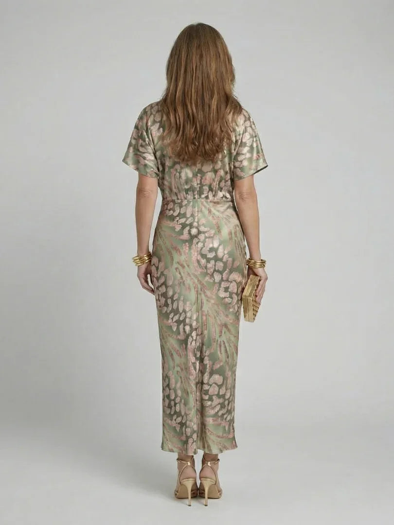 Genevra | Elegant Abstract-Print Midi Dress view 3
