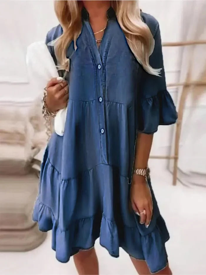Diana | Soft Chambray Mini Dress view 4