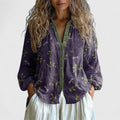 Seraphina | Retro Leaf Print Blouse