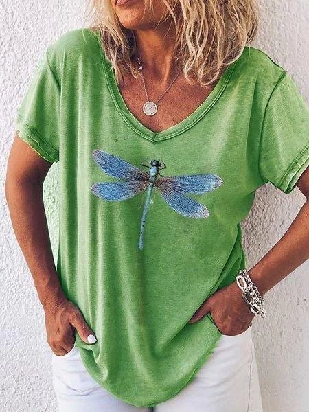 Esther | Soft Cotton Dragonfly Print Tee view 2