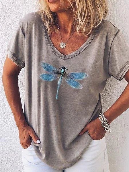 Esther | Soft Cotton Dragonfly Print Tee view 3
